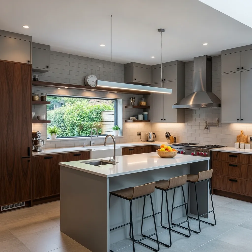 Moderne Küche mit maßgeschneiderten Schränken